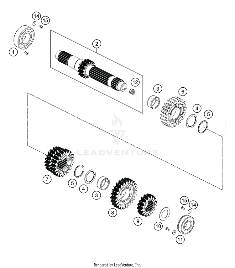 Transmission I - Main Shaft 701 SUPERMOTO ENGINE - 2019 Schematic