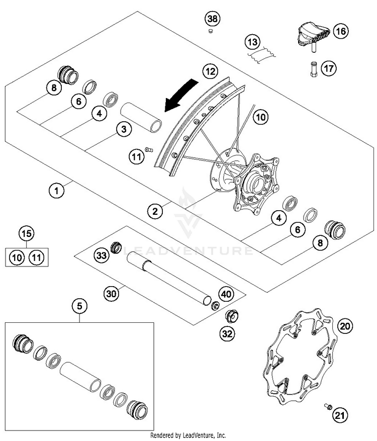 Front Wheel FX 350 CHASSIS - 2019 Schematic
