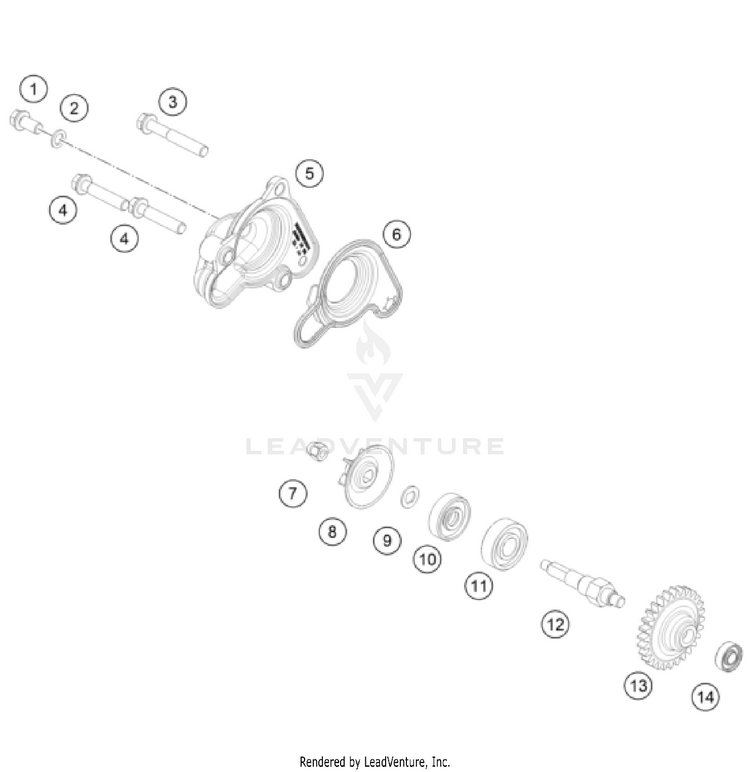 Water Pump TC 50 ENGINE - 2024 Schematic