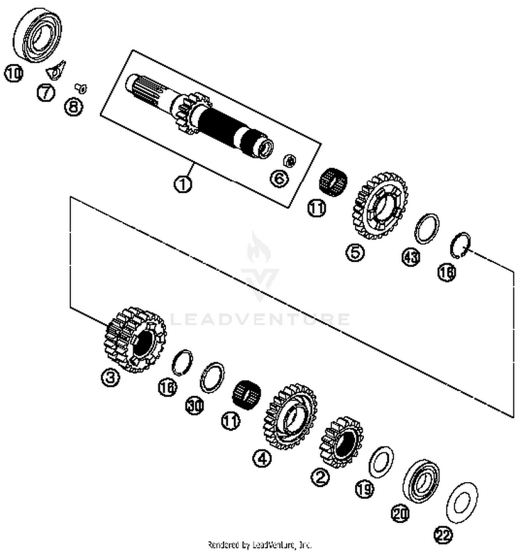Transmission I - Main Shaft FE 350S ENGINE - 2016 Schematic