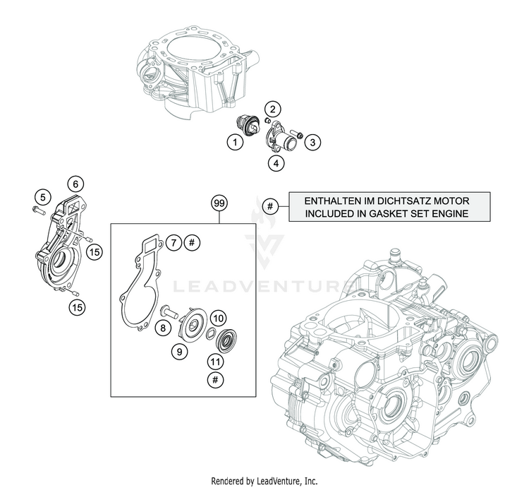 Water Pump 701 SUPERMOTO ENGINE - 2019 Schematic