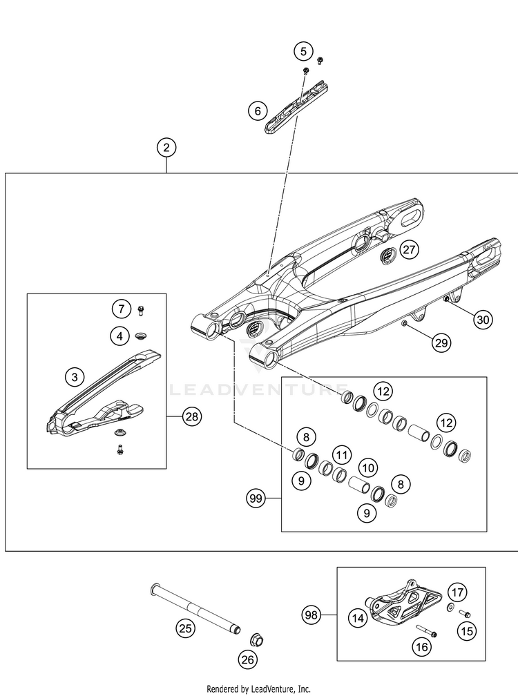 Swing Arm TC 125 CHASSIS - 2021 Schematic