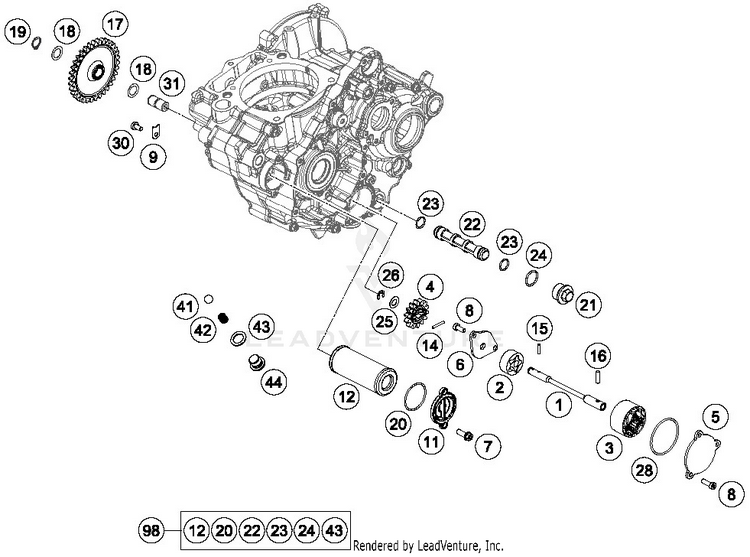 Lubricating System FC 250 ENGINE - 2019 Schematic