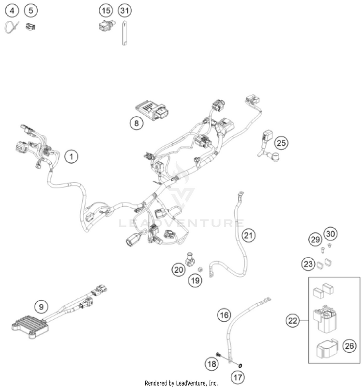 Wiring Harness FE 450 US CHASSIS - 2026 Schematic