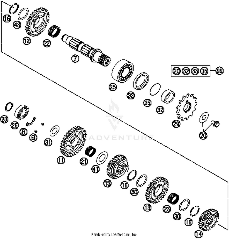 Transmission Ii - Countershaft FC 350 ENGINE - 2014 Schematic