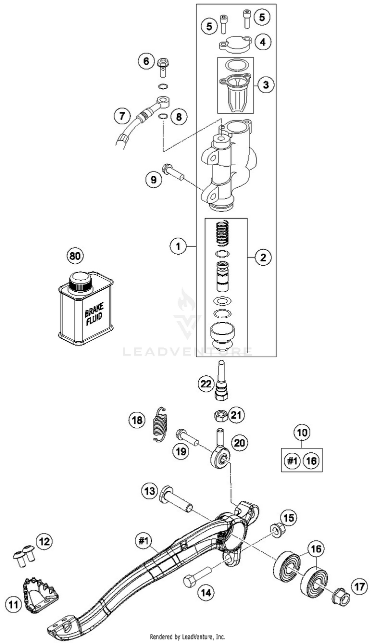 Rear Brake Control TC 85 19/16 CHASSIS - 2019 Schematic