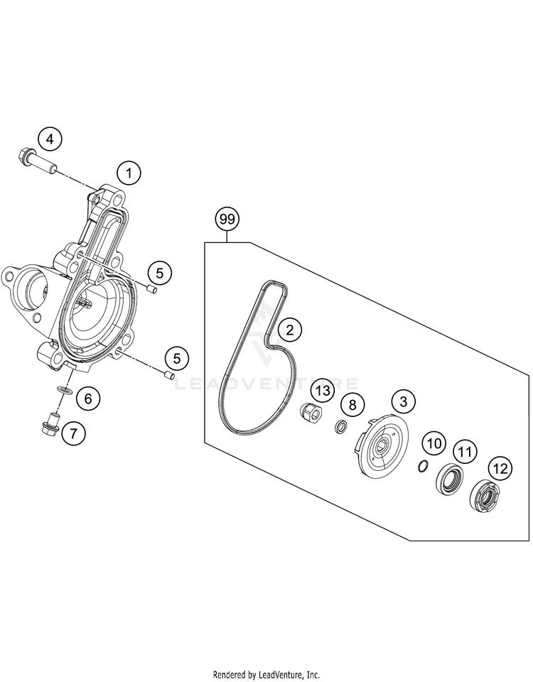 Water Pump 401 Svartpilen Engine - 2018 Schematic