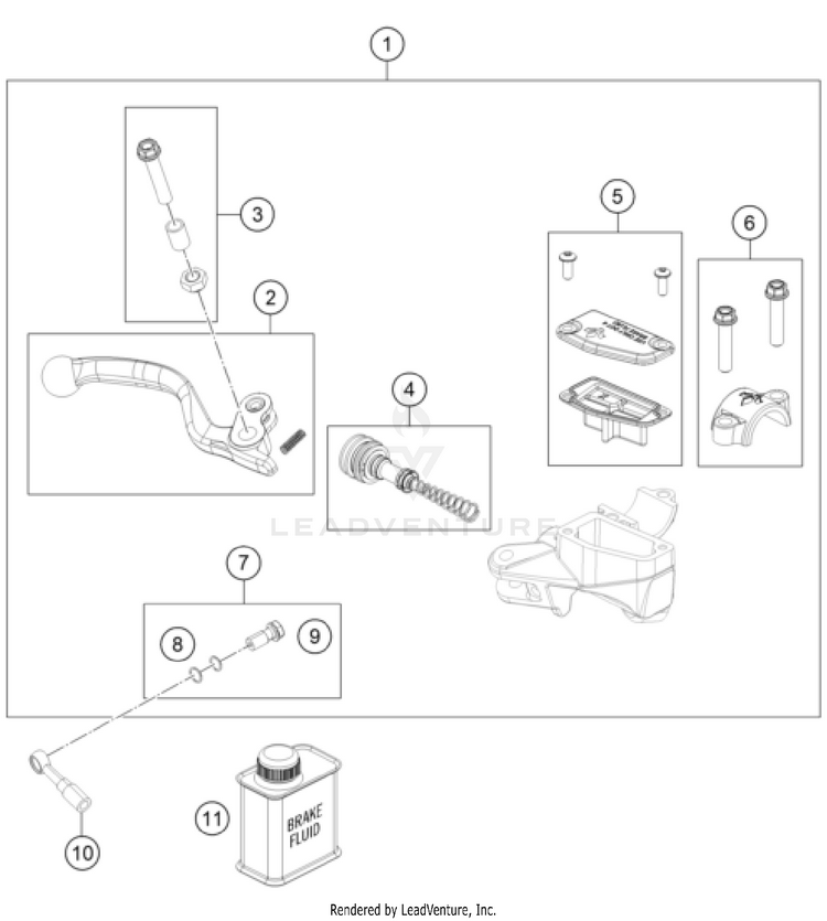 Front Brake Control TC 50 EU CHASSIS - 2024 Schematic