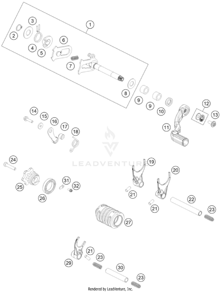 Shifting Mechanism TC 85 ENGINE - 2026 Schematic