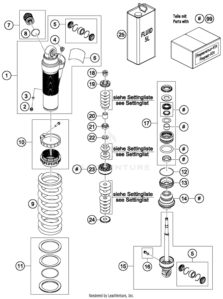 Shock Absorber Disassembled TC 85 CHASSIS - 2018 Schematic