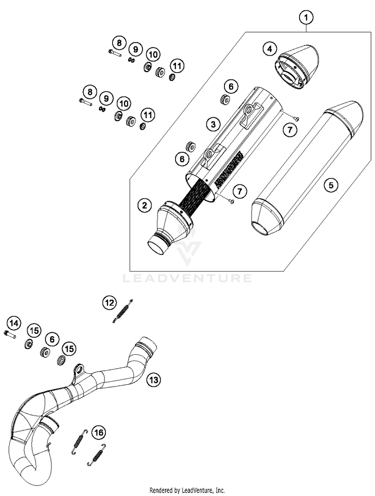 Exhaust System FC 450 CHASSIS - 2016 Schematic