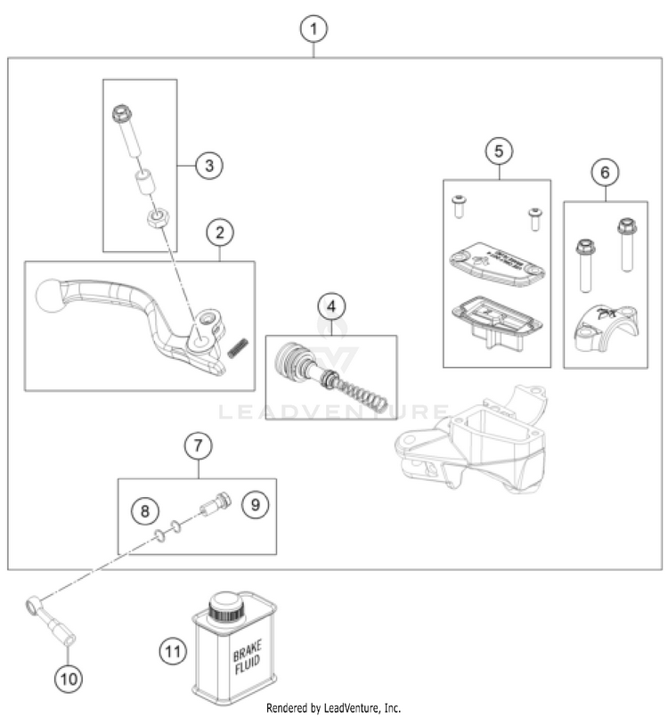 Front Brake Control TC 65 EU CHASSIS -2024 Schematic