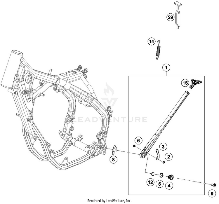 Side / Center Stand FX 350 CHASSIS - 2019 Schematic