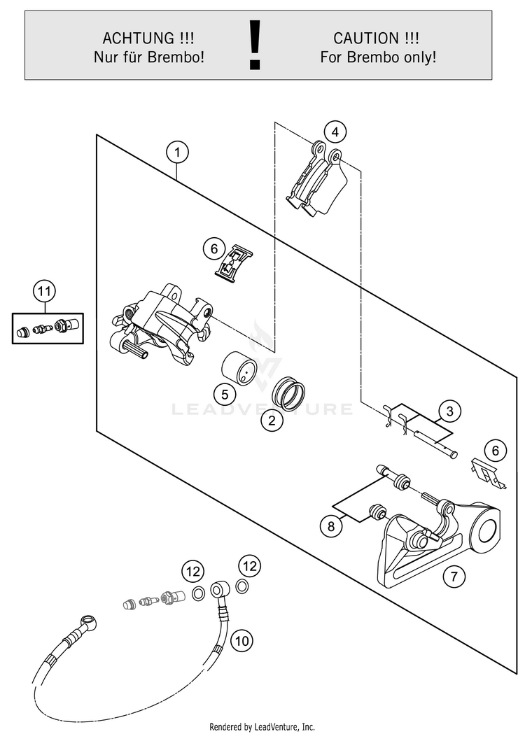 Rear Brake Caliper TC 125 CHASSIS - 2021 Schematic