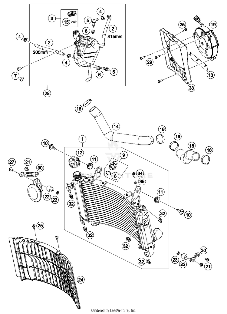 Cooling System 701 ENDURO ENGINE - 2016 Schematic
