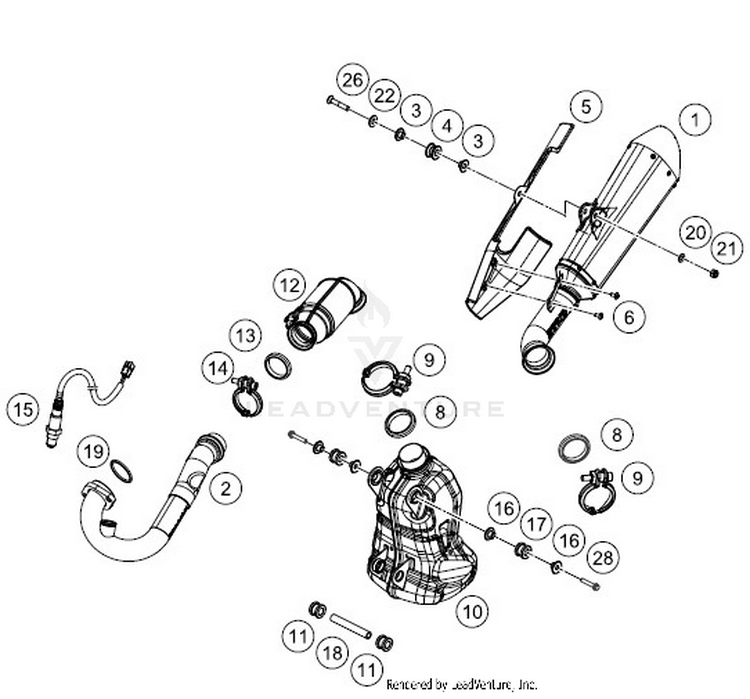 Exhaust System 401 SVARTPILEN CHASSIS - 2018 Schematic