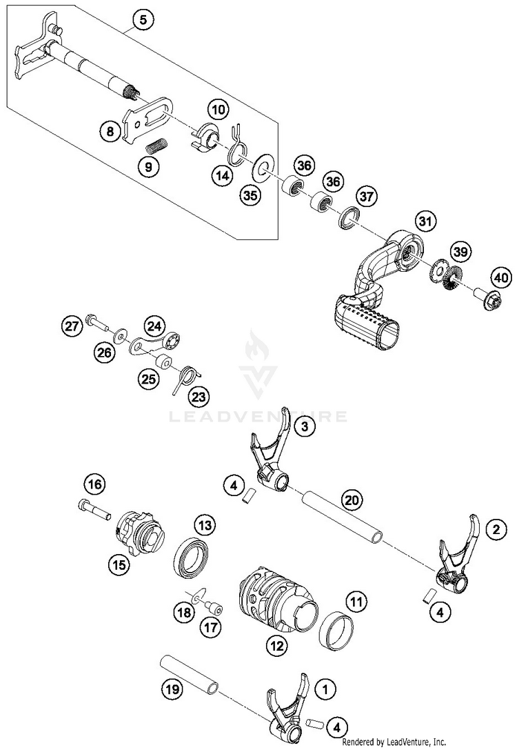 Shiftingmechanism TX 300 ENGINE - 2019 Schematic