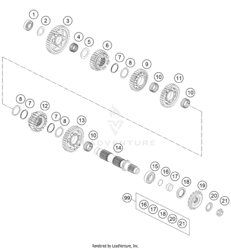 Transmission Ii - Countershaft 801 Svartpilen ENGINE - 2024 Schematic