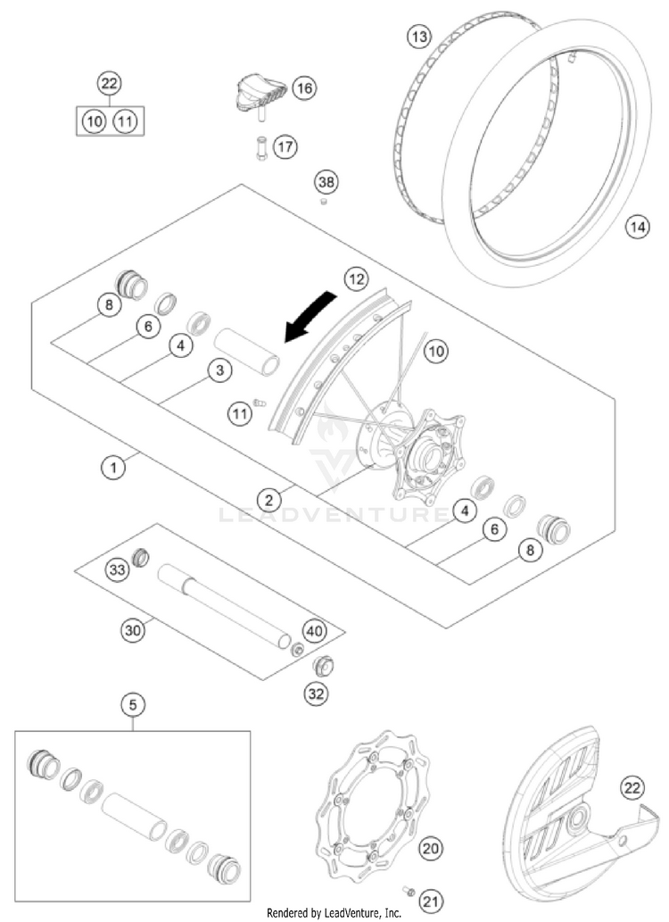 Front Wheel FC 450 ROCKSTAR EDITION CHASSIS - 2024 Schematic
