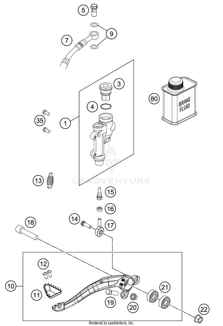 Rear Brake Control TC 250 CHASSIS - 2020 Schematic