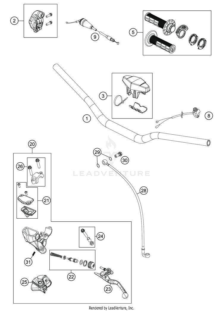 Handlebar, Controls TC 85 17 14 CHASSIS - 2020 Schematic