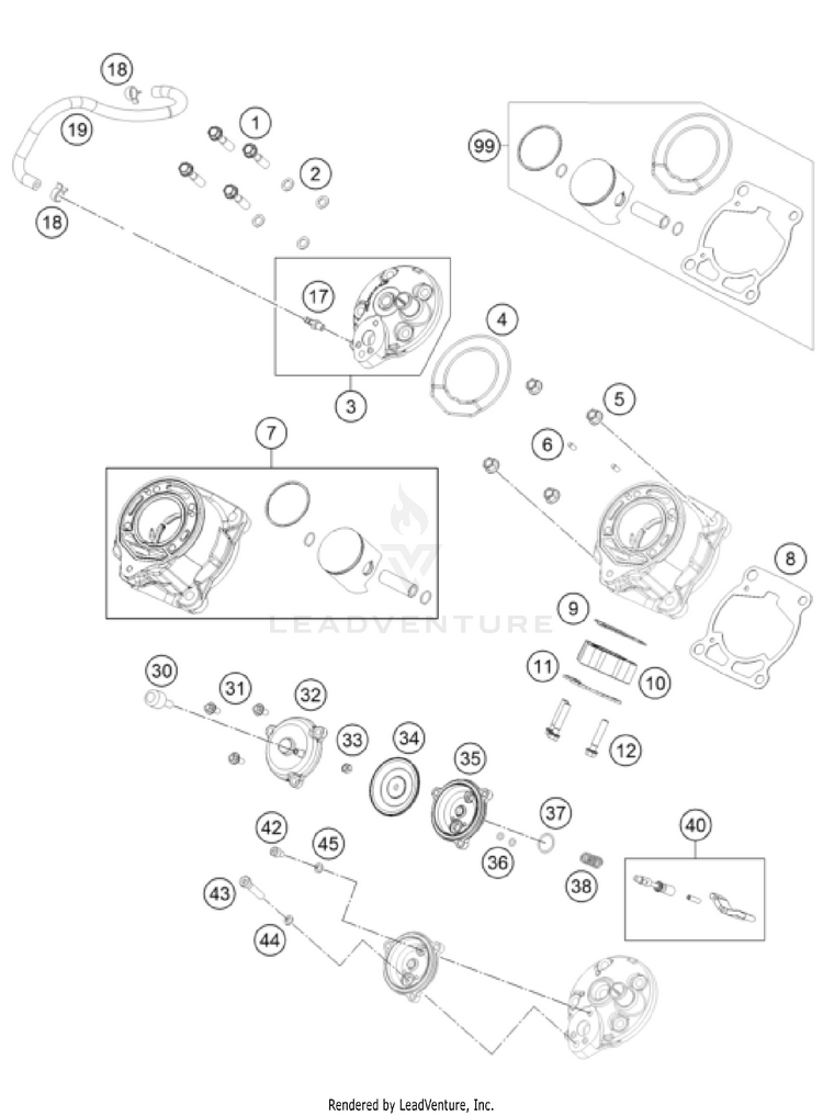 Cylinder, Cylinder Head TC 65 ENGINE - 2025 Schematic