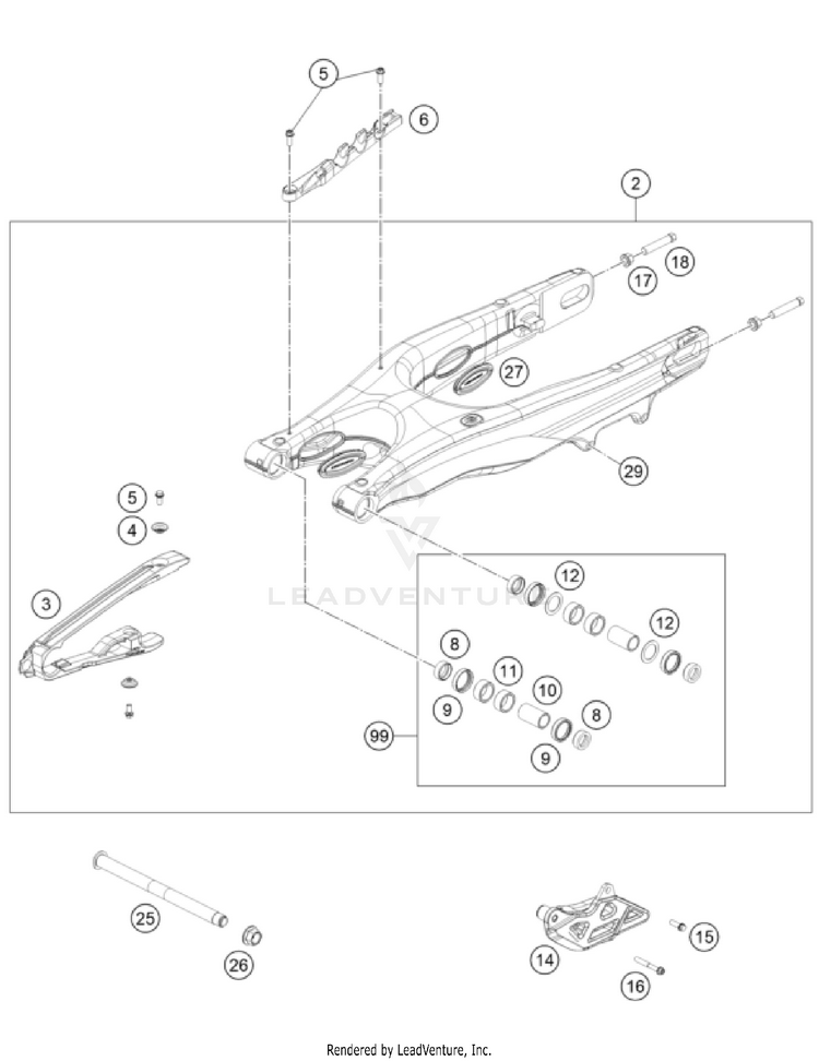 Swing Arm FC 450 ROCKSTAR EDITION US CHASSIS - 2023 Schematic