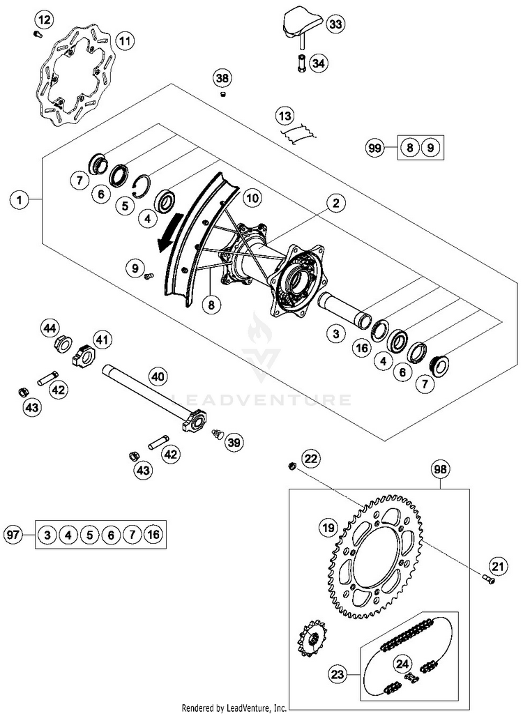 Rear Wheel FE 501 CHASSIS - 2019 Schematic
