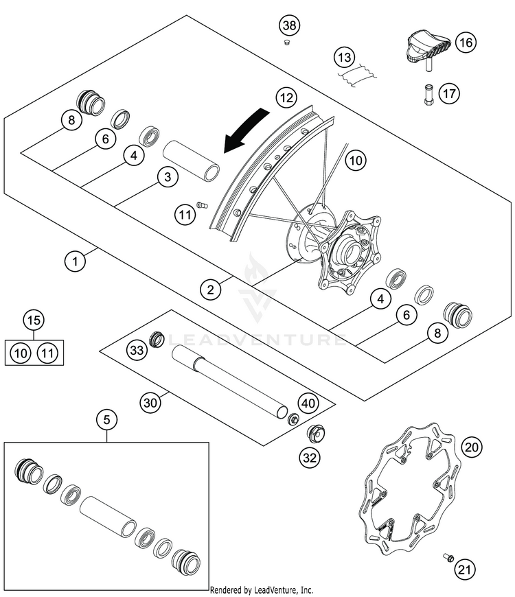 Front Wheel TC 250 CHASSIS - 2021 Schematic