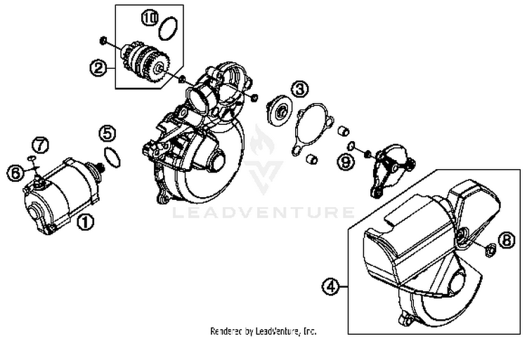 Electric Starter TE 300 ENGINE - 2014 Schematic