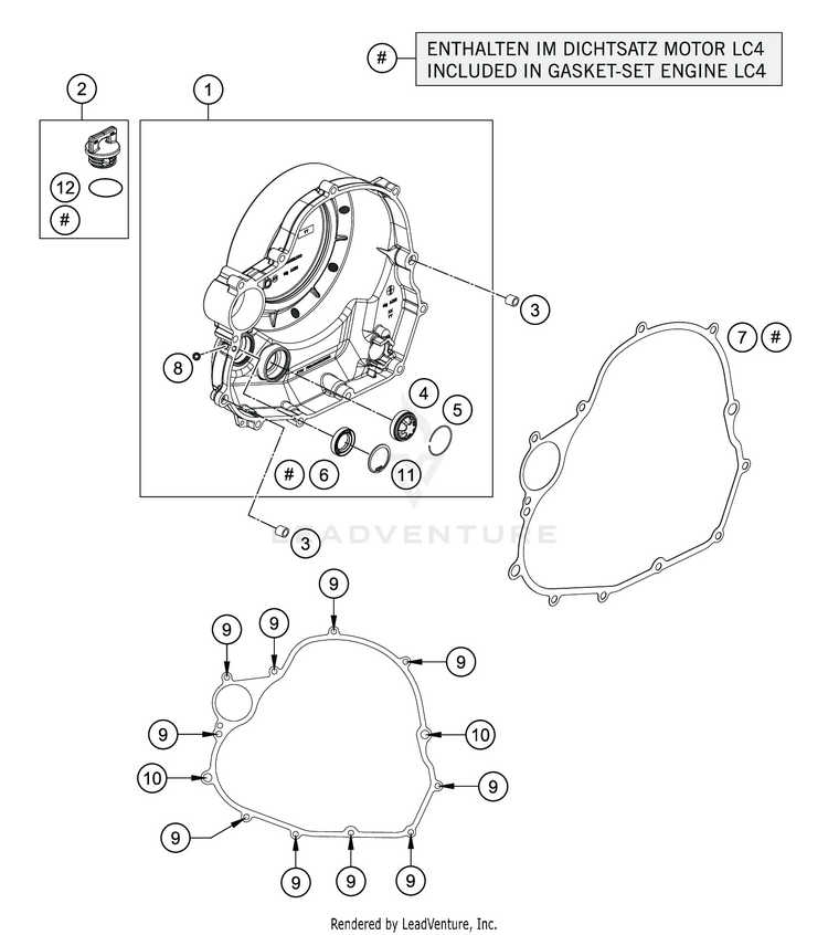Clutch Cover 701 SUPERMOTO ENGINE - 2020 Schematic
