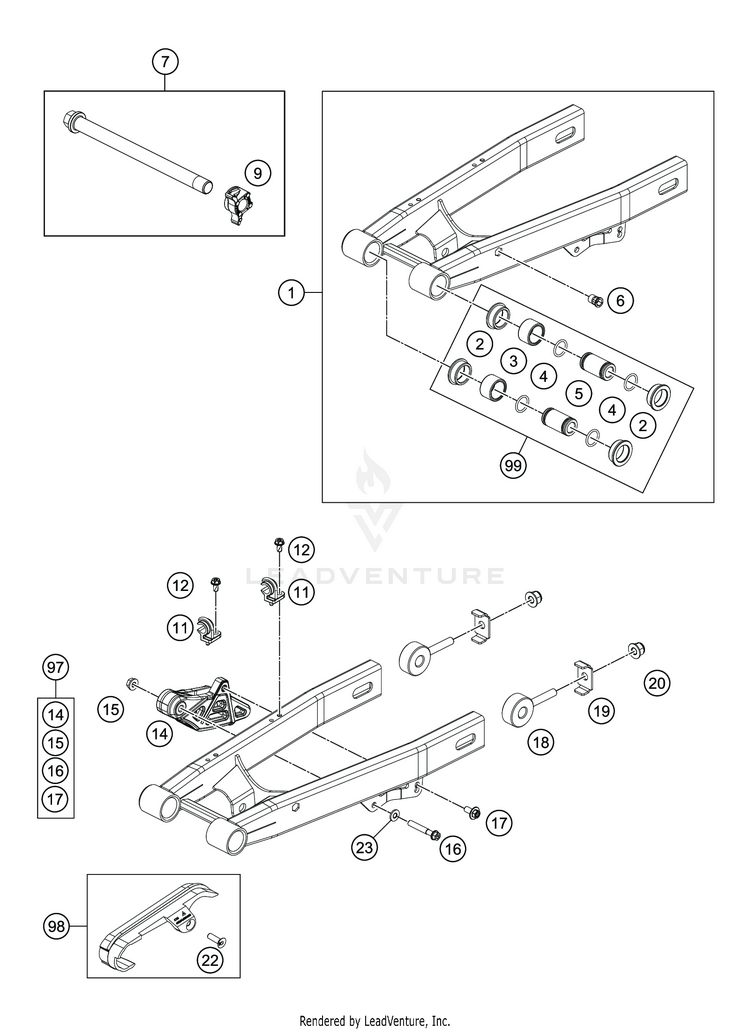 Swing Arm TC 50 MINI CHASSIS - 2020 Schematic