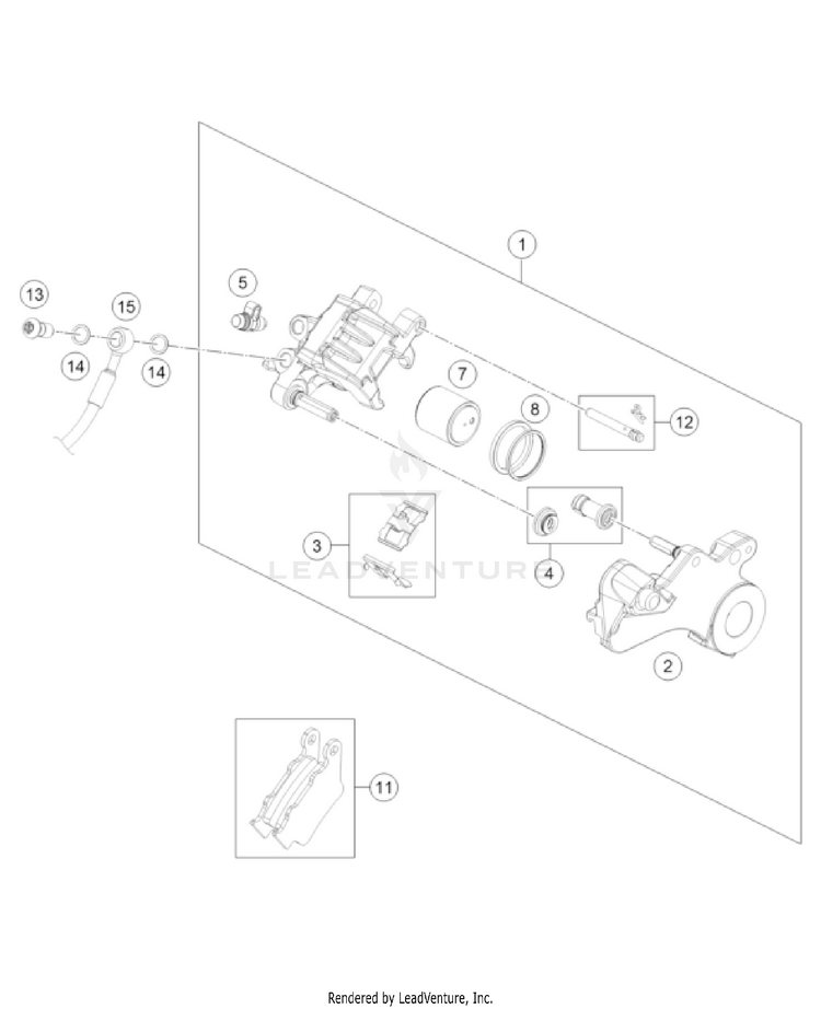 Rear Brake Caliper 701 ENDURO US CHASSIS - 2022 Schematic