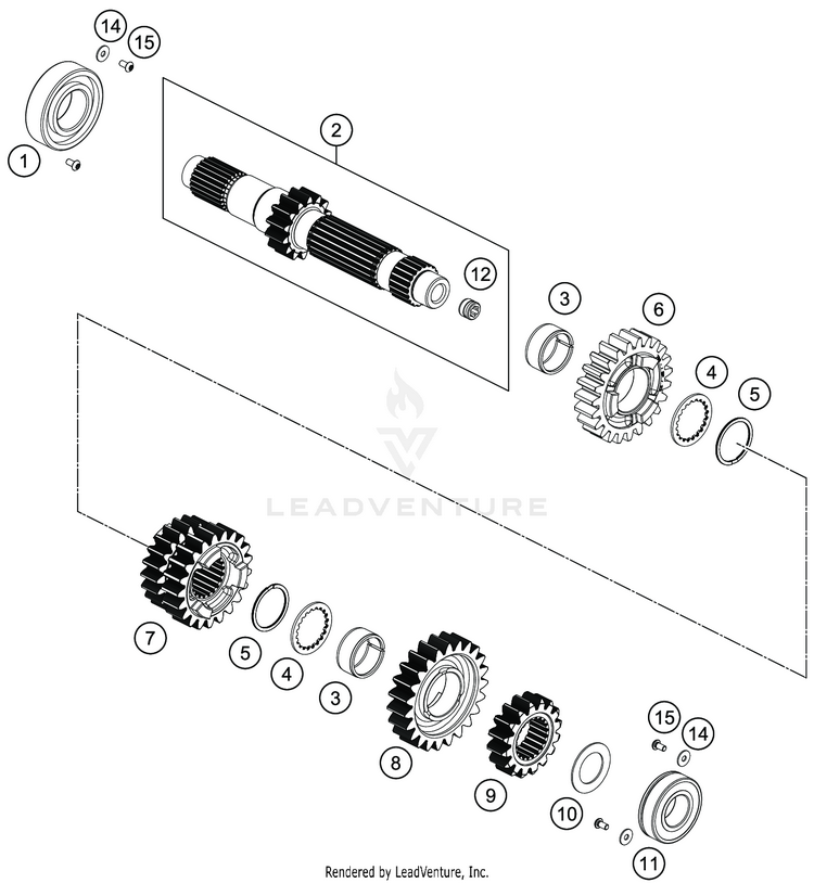 Transmission I - Main Shaft 701 ENDURO ENGINE - 2019 Schematic
