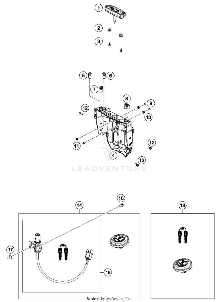 Instruments / Lock System 701 ENDURO CHASSIS - 2016 Schematic