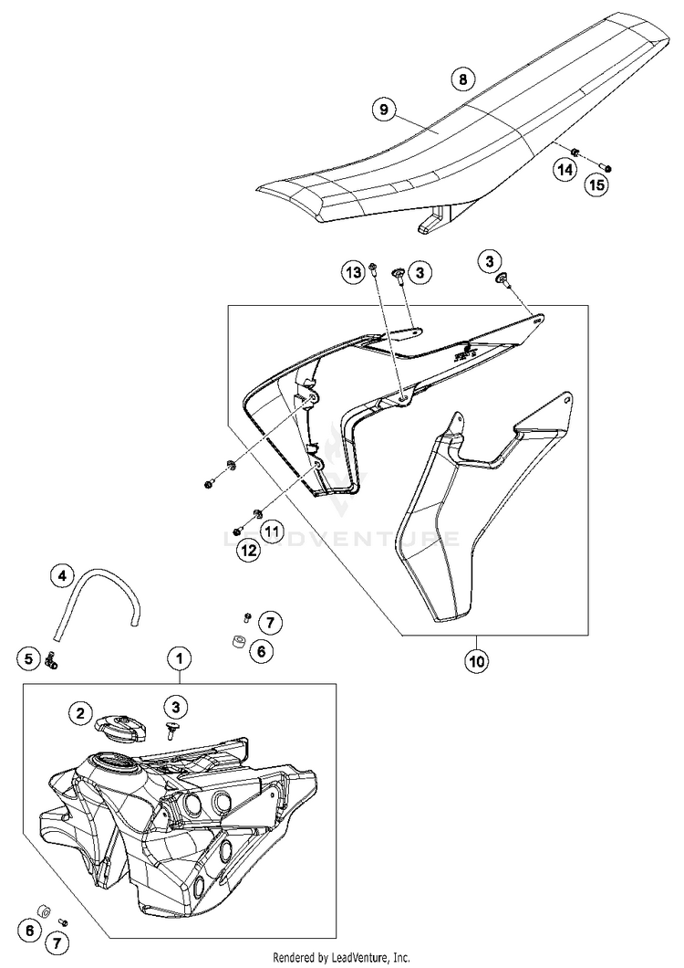 Tank, Seat, Cover FC 250 CHASSIS - 2018 Schematic