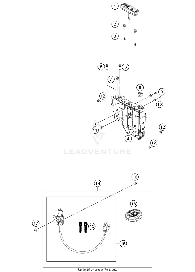 Instruments / Lock System 701 ENDURO CHASSIS - 2021 Schematic
