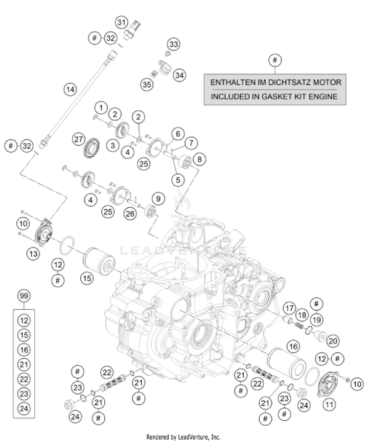 Lubricating System 701 FE/FS US ENGINE - 2024 Schematic
