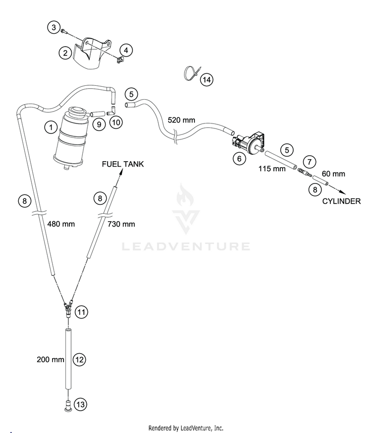 Evaporative Canister 701 ENDURO CHASSIS - 2019 Schematic