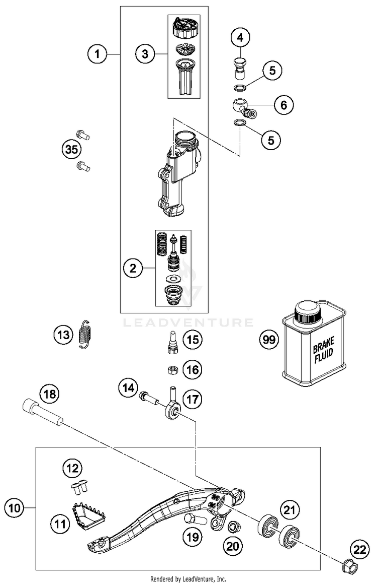 Rear Brake Control TC 250 CHASSIS - 2018 Schematic