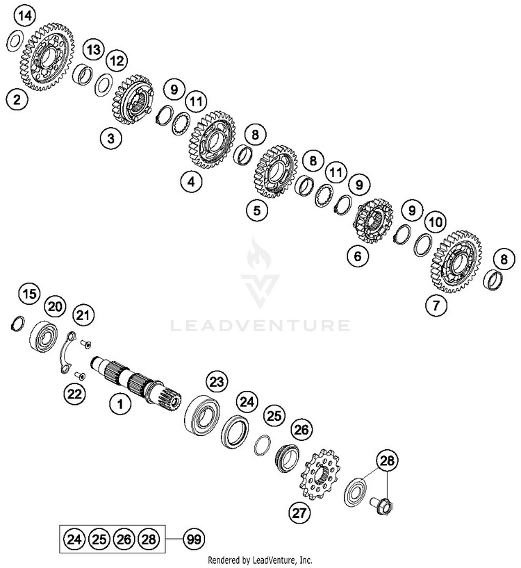 Transmissionii - Countershaft FE 501 ENGINE - 2019 Schematic