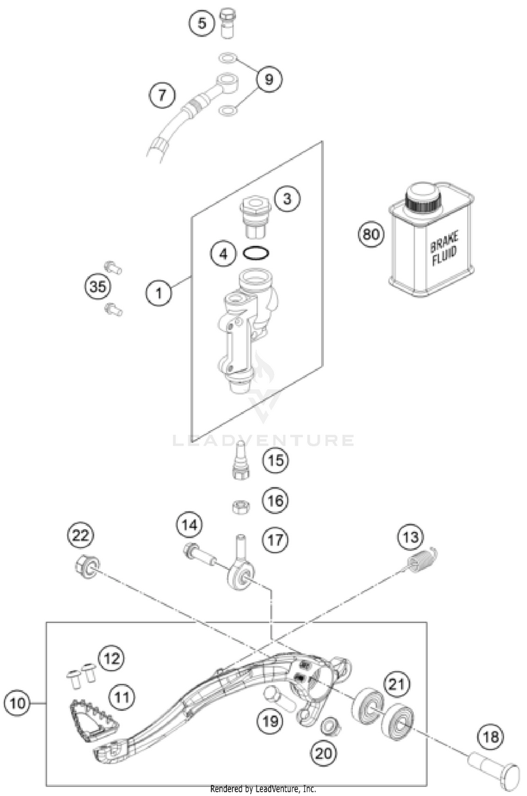 Rear Brake Control FC 350 CHASSIS - 2023 Schematic