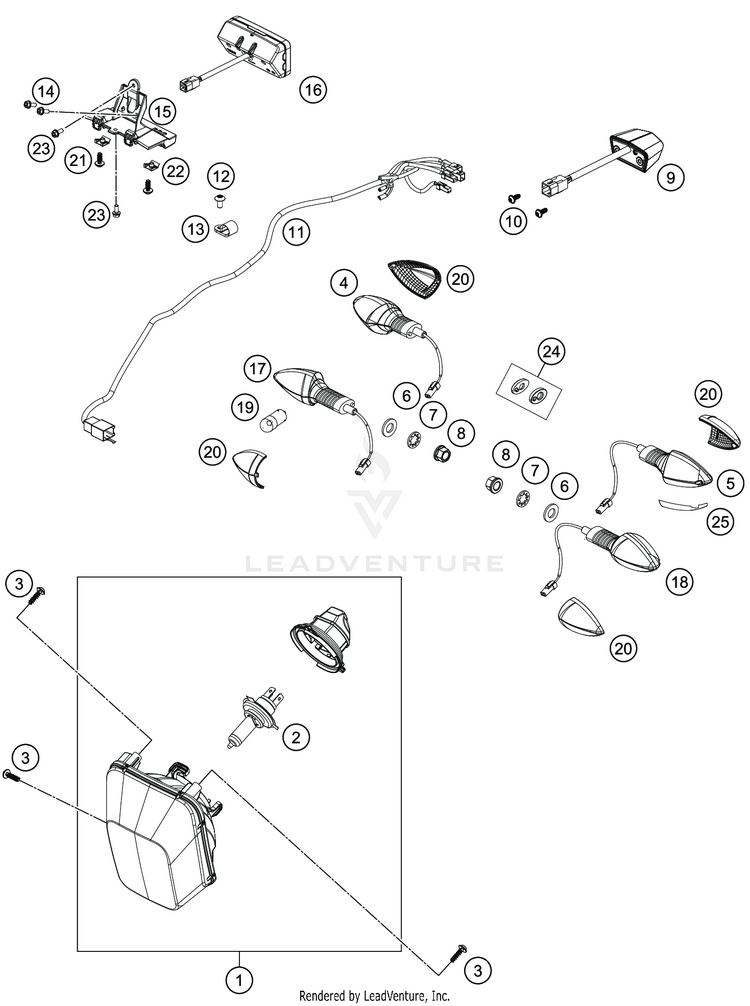 Lighting System 701 SUPERMOTO CHASSIS - 2020 Schematic