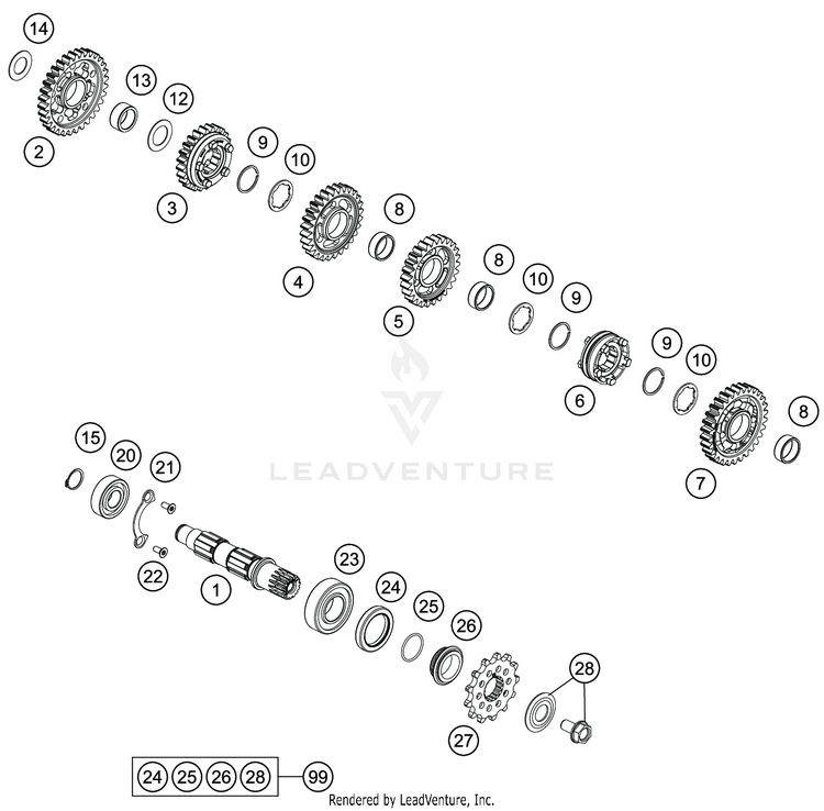 Transmission Ii - Countershaft Schematic