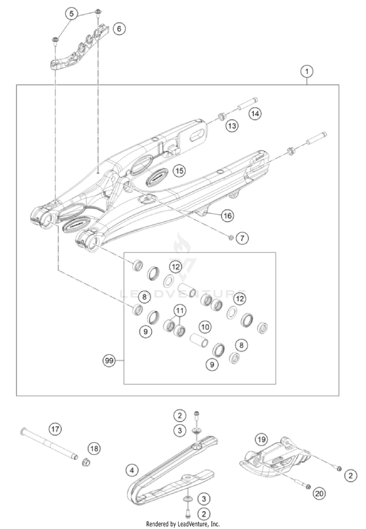 Swing Arm TC 85 19/16 CHASSIS - 2025 Schematic