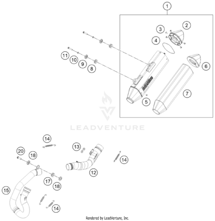 Exhaust System FE 450 US CHASSIS - 2026 Schematic