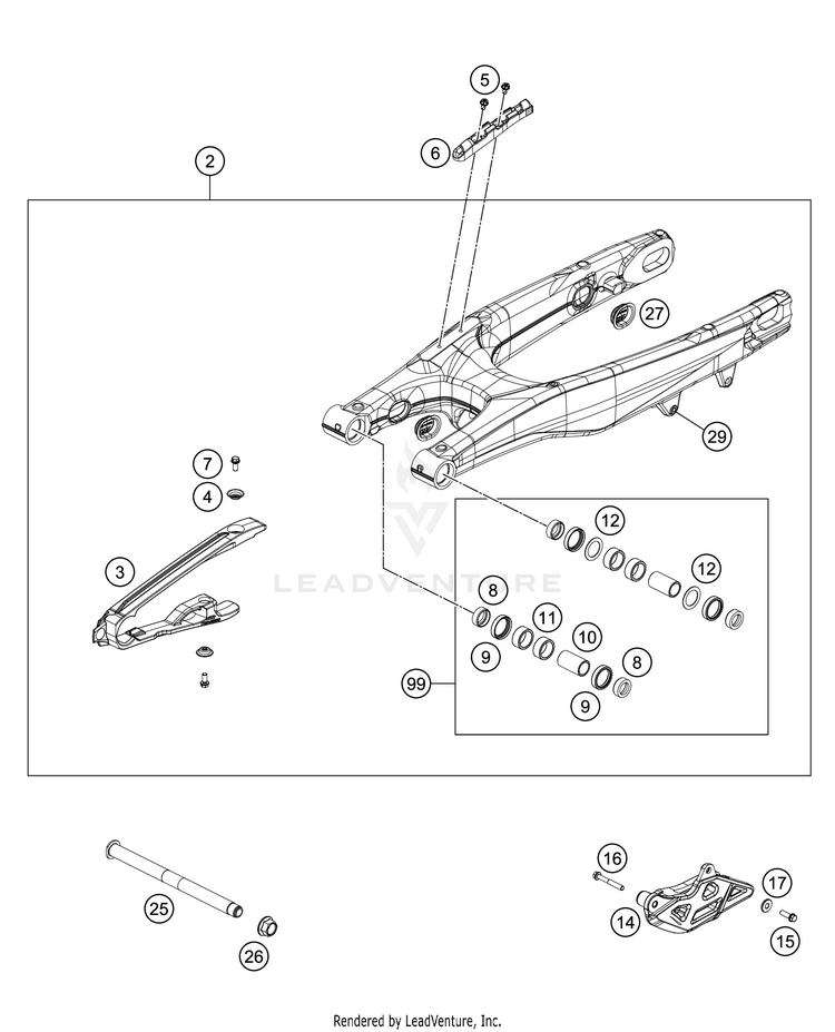 Swing Arm FC 450 CHASSIS - 2021 Schematic