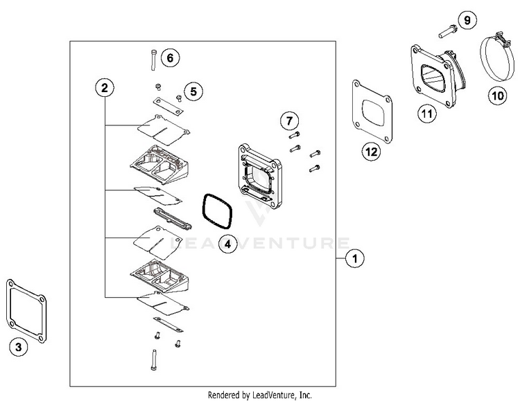 Reed Valve Case TC 125 ENGINE - 2019 Schematic