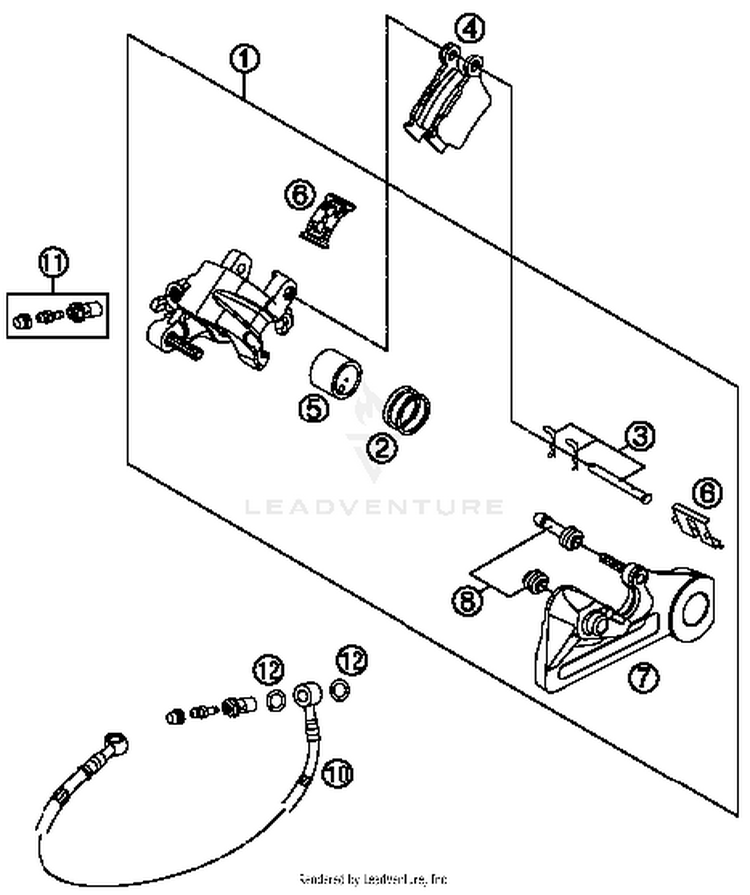Brake Caliper Rear TE 300 CHASSIS - 2014 Schematic