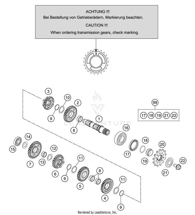Transmission Ii - Countershaft TC 125 Engine - 2021 Schematic